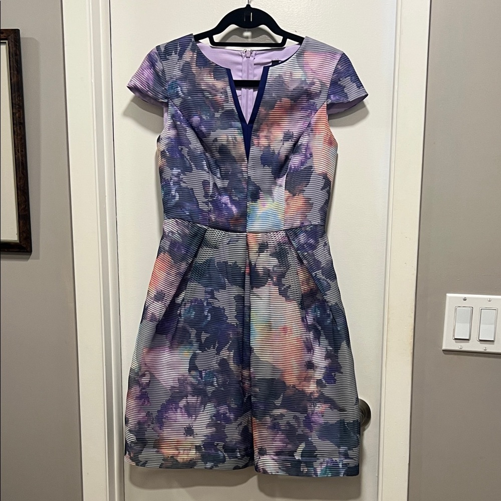 Chic Purple Dress with Cap Sleeves